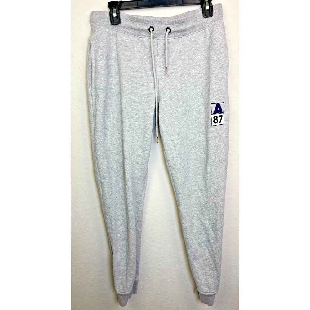 Aeropostale Jogger Sweatpants Women Small Gray A87 Fleece Drawstring Logo
